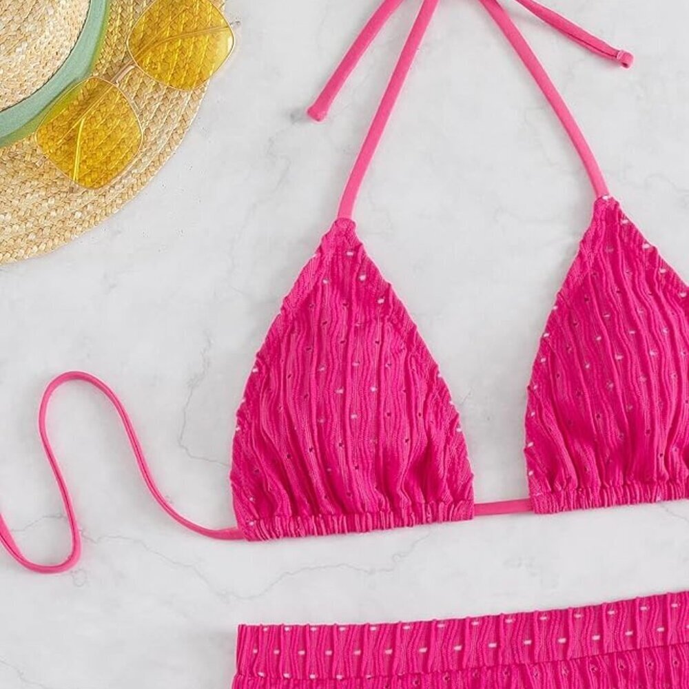 2 Piece Swimsuits Halter Triangle Top - Picture 4 of 6